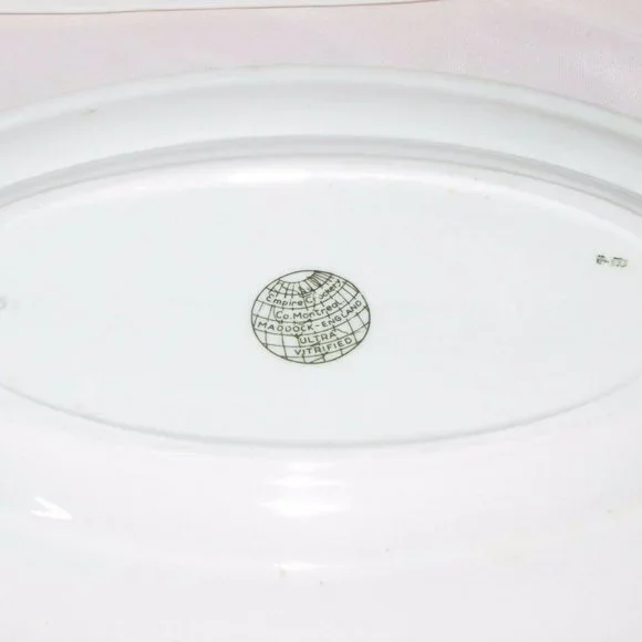 Vintage Oval Serving Platter Maddock Empire Crockery England Green Hotel Ware - Picture 4 of 5